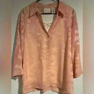 Women’s size 16 Alfred Dunner top with under shirt EUC peach color